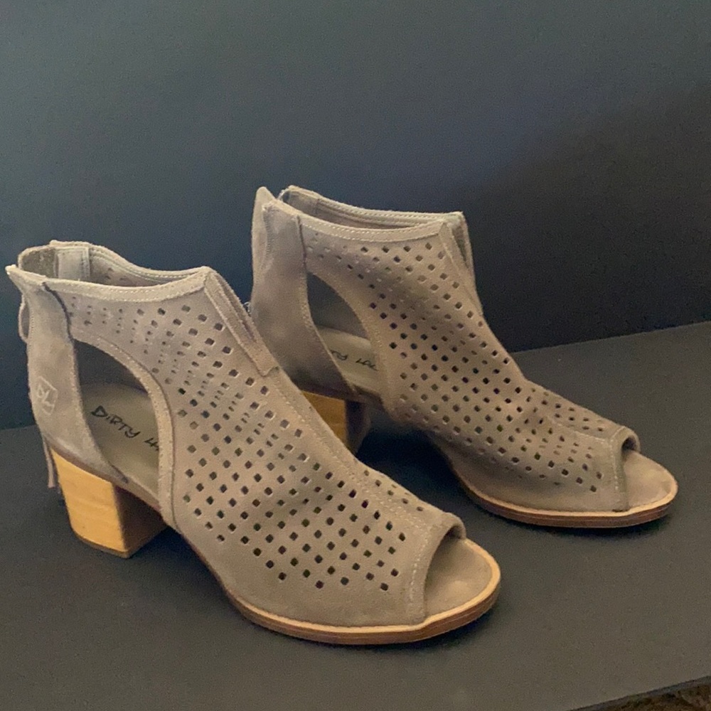 - Dirty Laundry Taupe Block Heel Booties